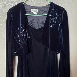 Formal velour gown set with coat